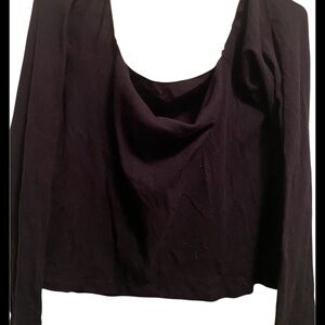 Shoulder-less Black Women's Crop Top